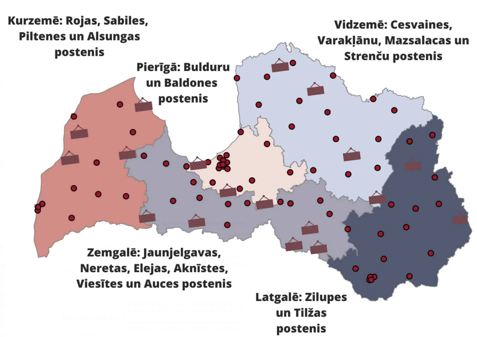 Latvijā īslaicīgi apturēs atsevišķu VUGD posteņu darbību. Talsu novadā – Sabiles un Rojas