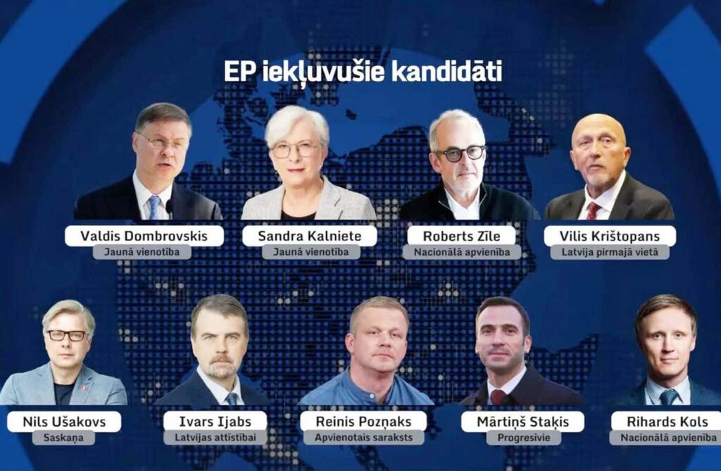 Eiropas Parlamenta vēlēšanās mandātus iegūst septiņas partijas