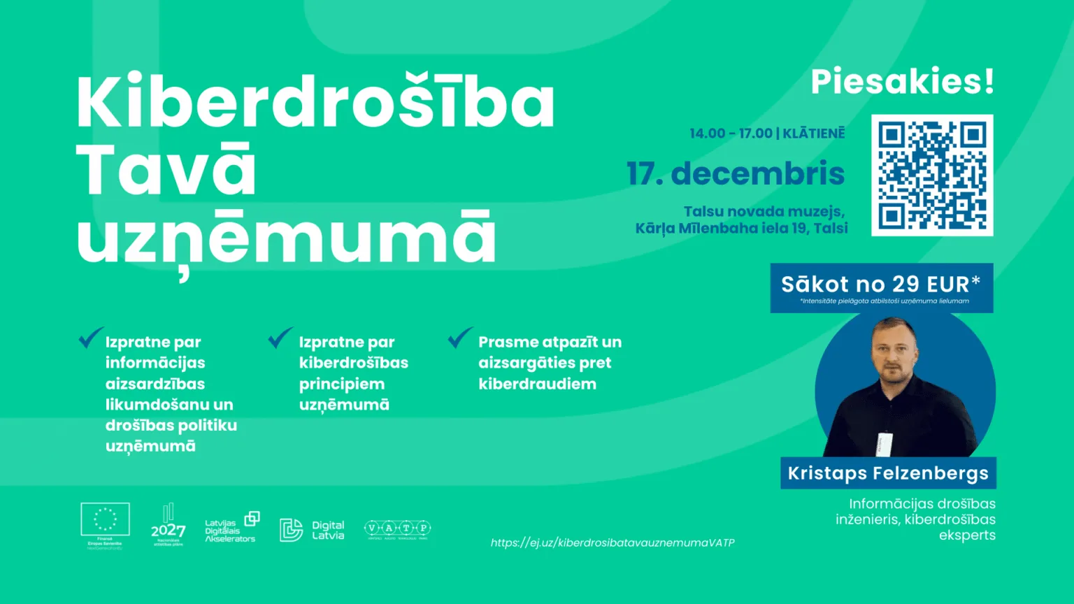 Aizsargā savu uzņēmumu — piesakies kiberdrošības apmācībām!
