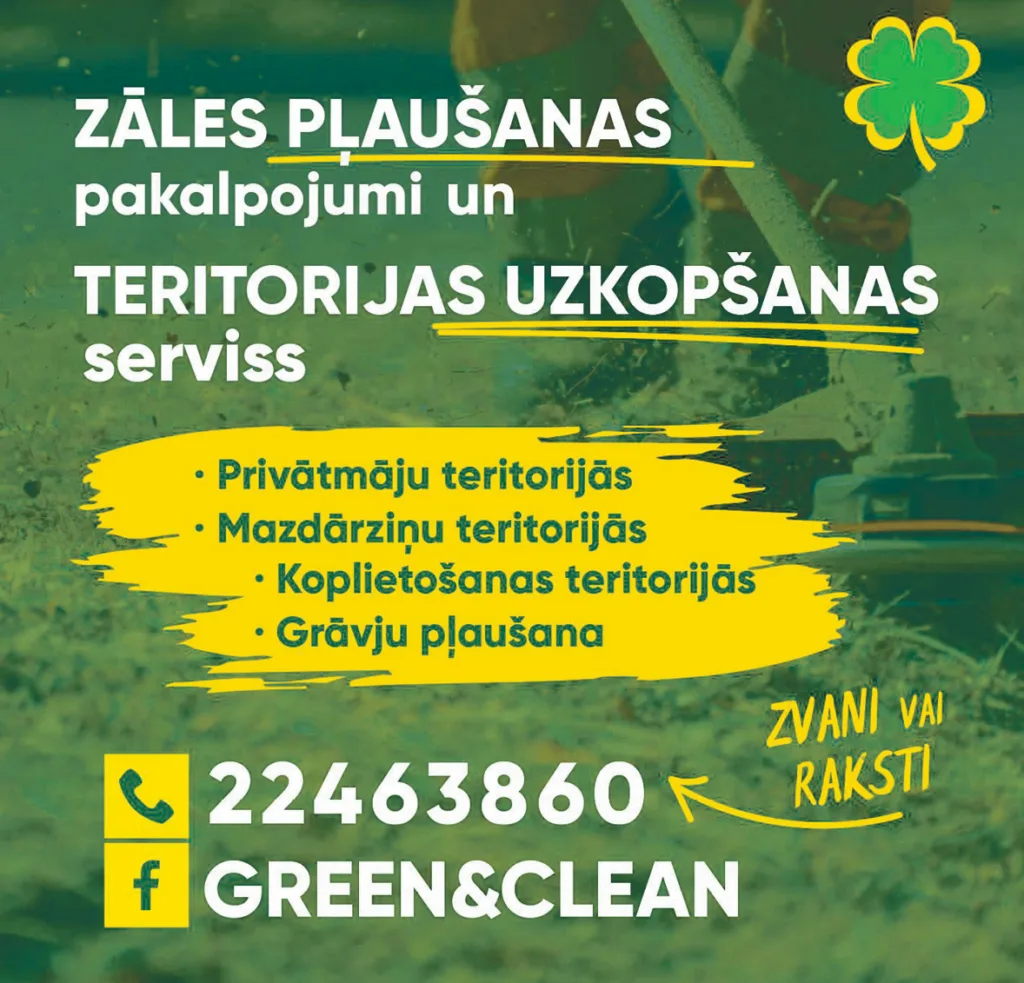 Green&Clean — zāles pļaušana un teritorijas kopšana