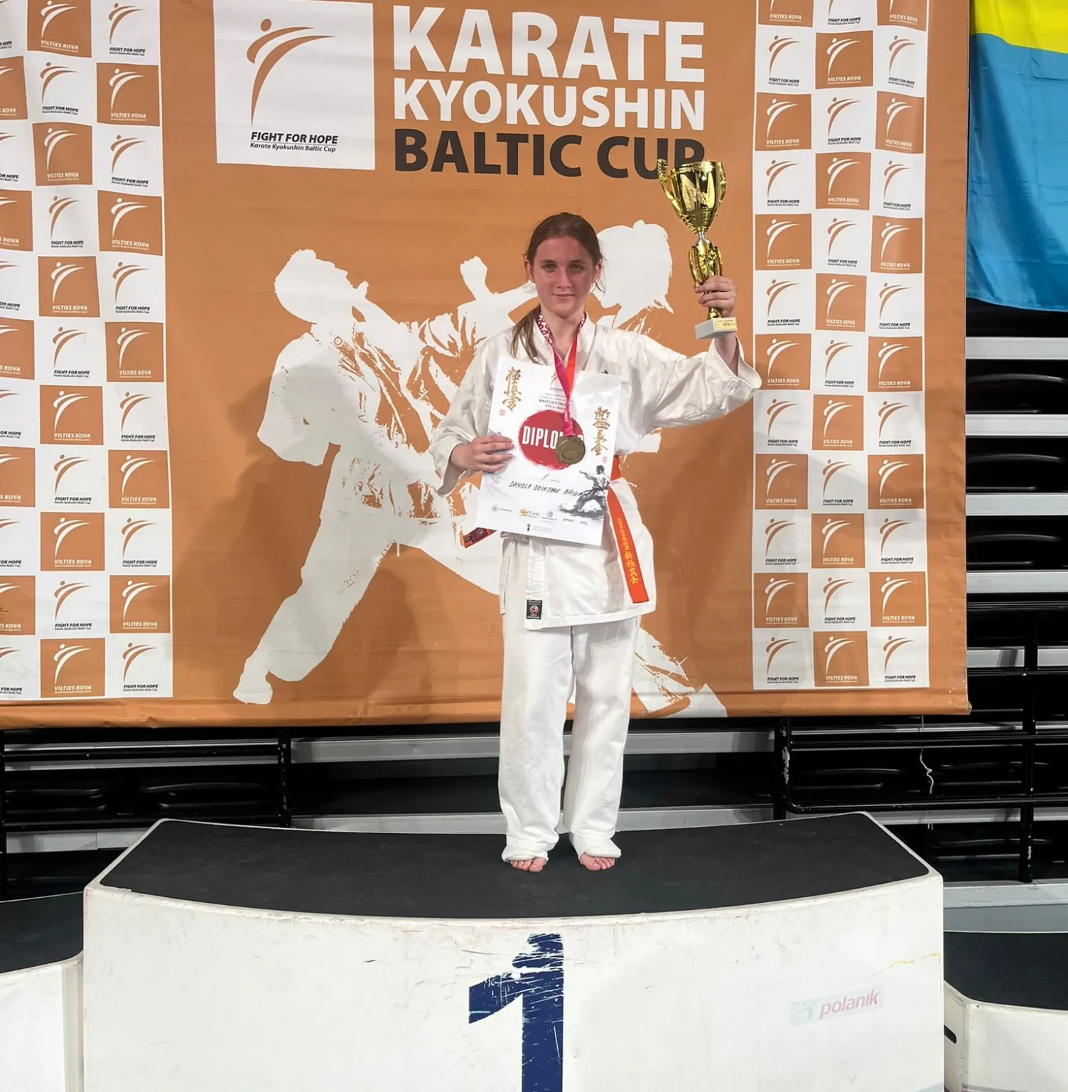 Rojas sportiste izcīna zelta medaļu starptautiskā Kyokushin karatē turnīrā Klaipēdā