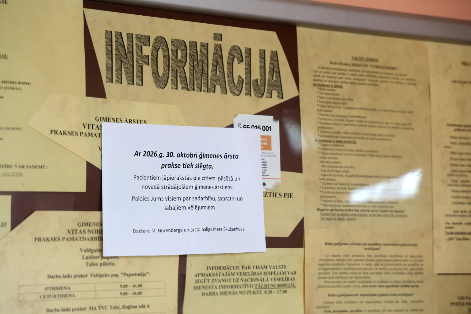 Meklē risinājumus pēc ilggadējās ģimenes ārstes prakses slēgšanas Talsos, Laidzē un Valdgalē